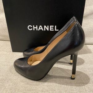 Chanel lambskin hidden platform heels